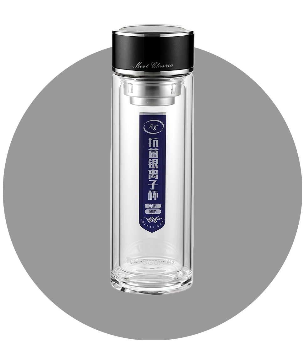  富光铭成银离子抗菌双层玻璃杯